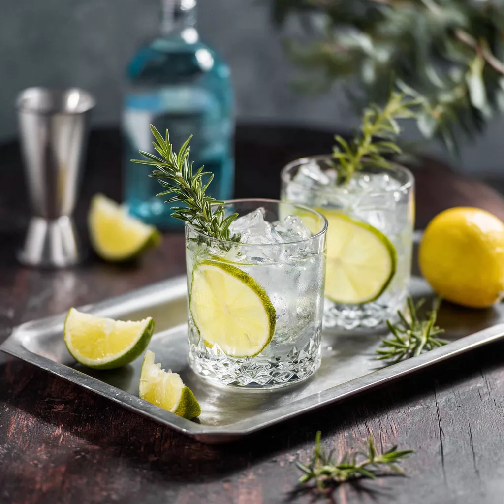 Ein Tablett mit zwei Gläsern gefüllt mit Limonade