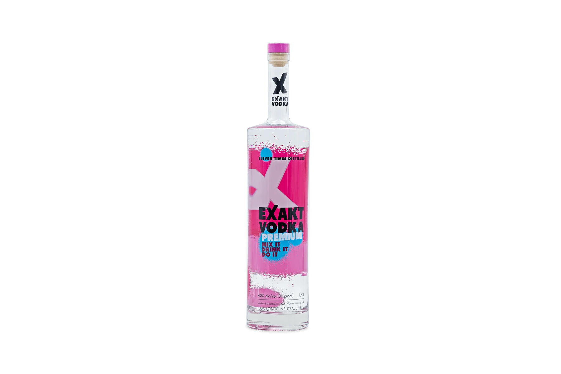 Eine 1,5 Liter Flasche Premium Exakt Vodka