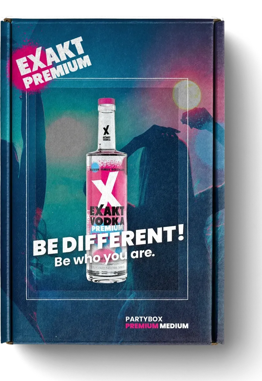 Eine Partybox in Größe Medium mit Premium-Vodka.