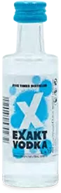 Eine kleine 4cl Exakt Vodka Flasche.