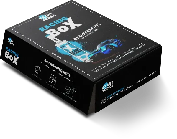 Eine EXAKT Vodka Racing-Partybox.